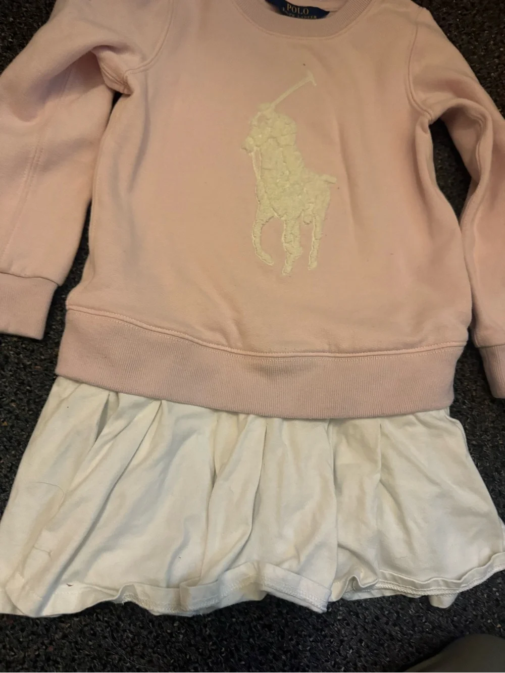 Ralph Lauren Light Pink Polo Pony Sweatshirt dress size 6 girls kids